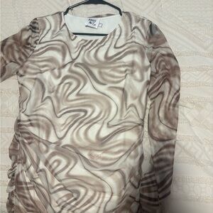 Princess Polly Beige and Cream Swirl Mini Dress